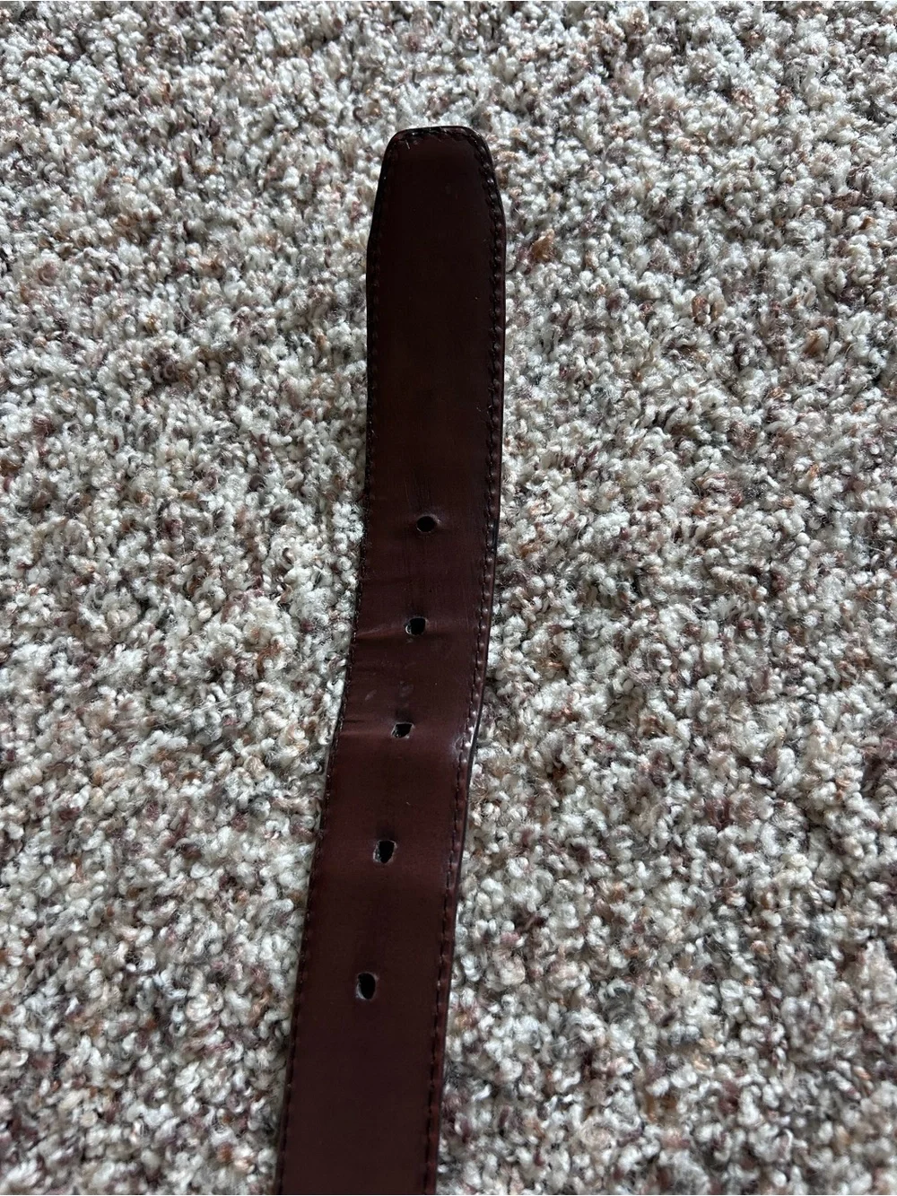 Mens Brown Genuine GrainLeather Belt with Contrast Stitching Size 44